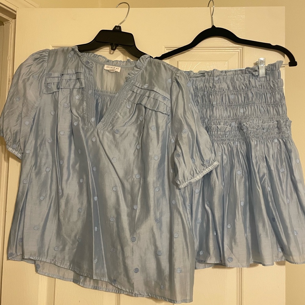 Current Air Baby Blue Skirt and Shirt Set, M